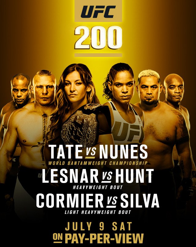 UFC 200 Tate vs Nunes 9th July (2016)